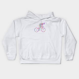 Cycling Sport Silhouette Shape Text Word Cloud Kids Hoodie